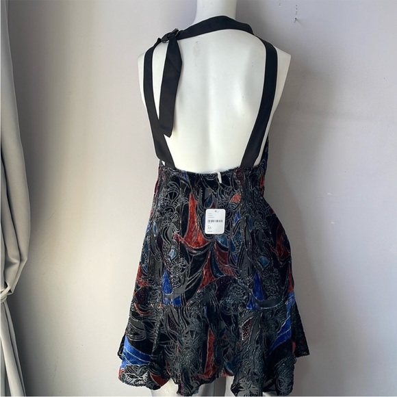 Free People Velvet Halter Tie Neck Tunic Top - Picture 5 of 9